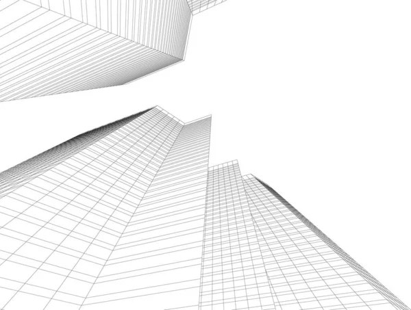 Abstrakte Zeichnungslinien Architektonischen Kunstkonzept Minimale Geometrische Formen — Stockvektor