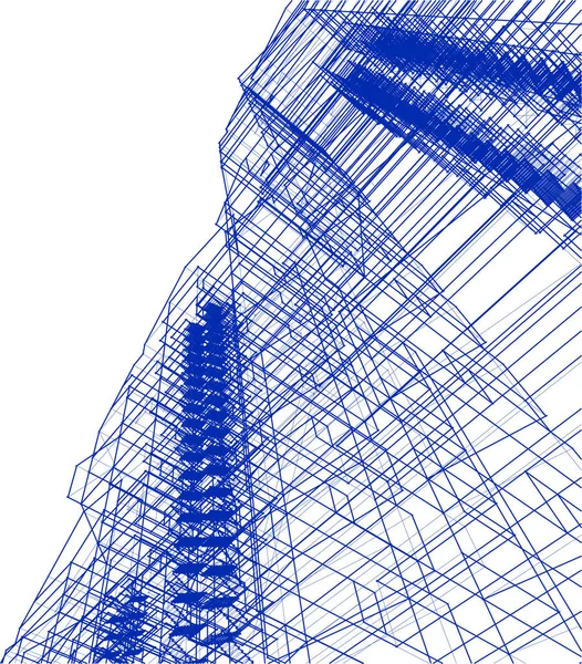 Linee Disegno Astratte Nel Concetto Arte Architettonica Forme Geometriche Minime — Vettoriale Stock