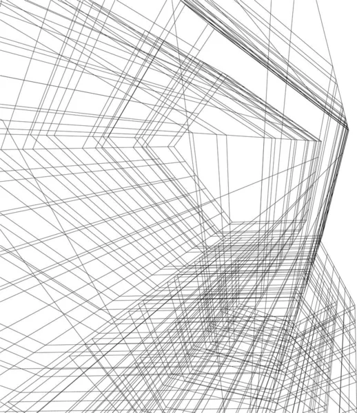 Linhas Abstratas Desenho Conceito Arte Arquitetônica Formas Geométricas Mínimas — Vetor de Stock