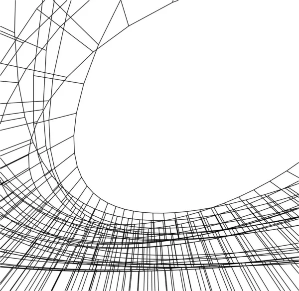 Linee Disegno Astratte Nel Concetto Arte Architettonica Forme Geometriche Minime — Vettoriale Stock