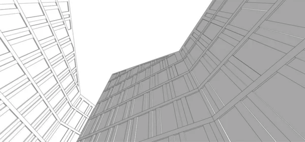 建築芸術の概念における抽象的な線や最小限の幾何学的形状 — ストックベクタ