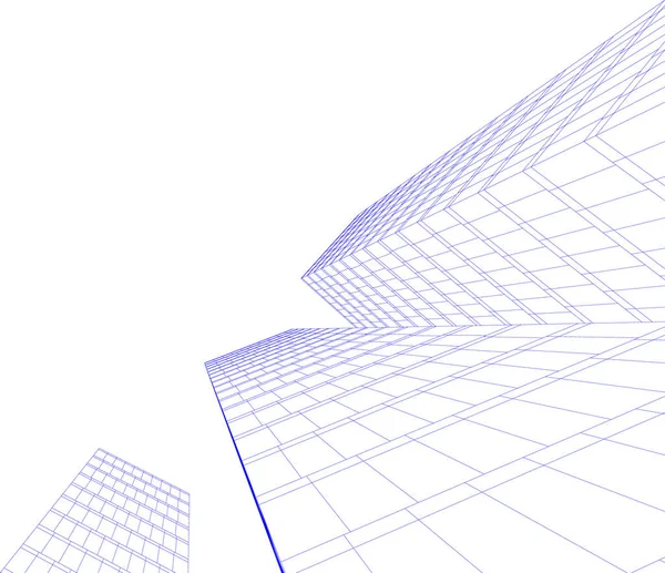 Abstracte Tekenlijnen Architectonisch Kunstconcept Minimale Geometrische Vormen — Stockvector