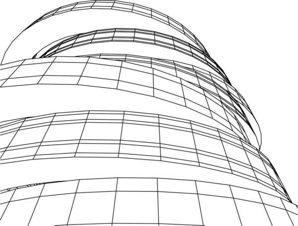 Lignes Dessin Abstraites Dans Concept Art Architectural Formes Géométriques Minimales — Image vectorielle