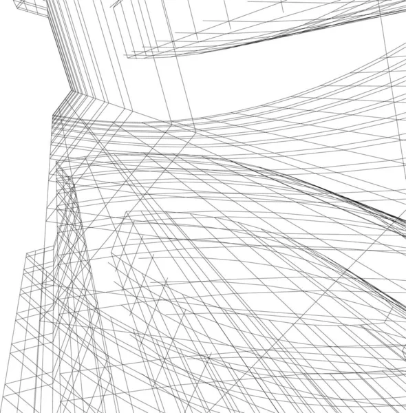 Abstrakte Zeichnungslinien Architektonischen Kunstkonzept Minimale Geometrische Formen — Stockvektor