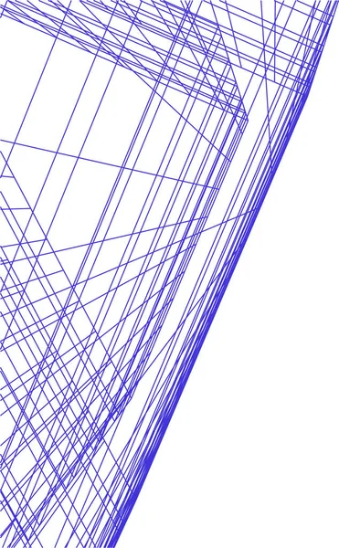 Elvont Rajzvonalak Építészeti Képzőművészetben Minimális Geometriai Formák — Stock Vector