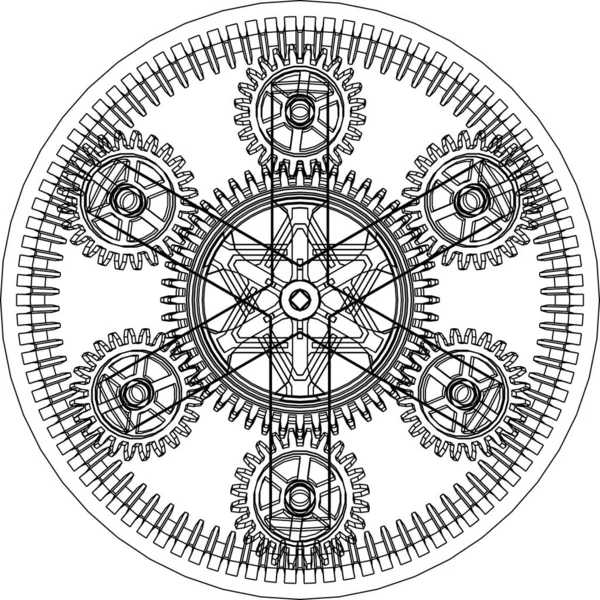 建筑艺术概念中的抽象绘图线 最小几何形状 — 图库矢量图片