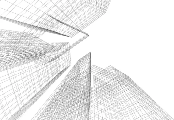 Lignes Dessin Abstraites Dans Concept Art Architectural Formes Géométriques Minimales — Image vectorielle