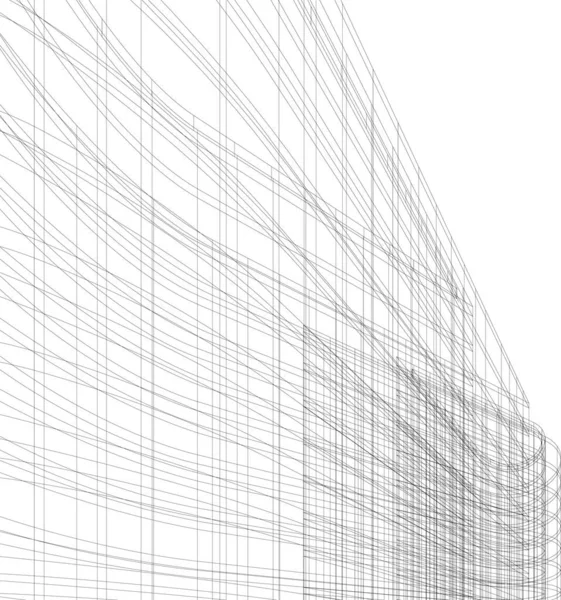 Mimari Sanat Konseptinde Soyut Çizgiler Minimum Geometrik Şekiller — Stok Vektör