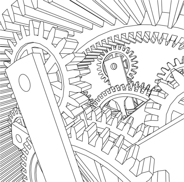 Líneas Abstractas Dibujo Concepto Arte Arquitectónico Formas Geométricas Mínimas — Archivo Imágenes Vectoriales