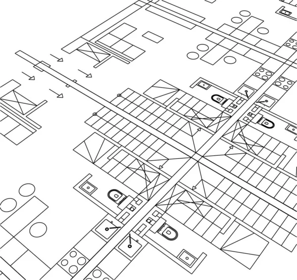 Architektura Budynek Ilustracja Tle — Wektor stockowy