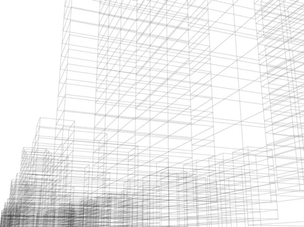 Lignes Dessin Abstraites Dans Concept Art Architectural Formes Géométriques Minimales — Image vectorielle