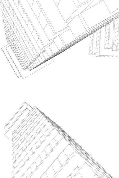 Lignes Dessin Abstraites Dans Concept Art Architectural Formes Géométriques Minimales — Image vectorielle