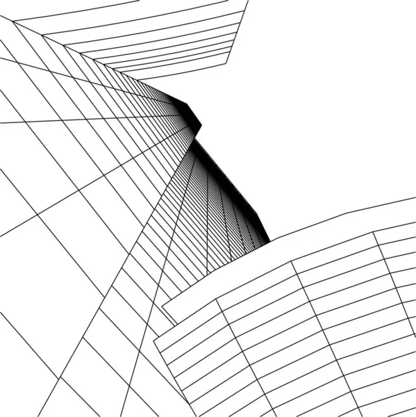 Lignes Dessin Abstraites Dans Concept Art Architectural Formes Géométriques Minimales — Image vectorielle