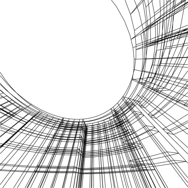 Líneas Abstractas Dibujo Concepto Arte Arquitectónico Formas Geométricas Mínimas — Vector de stock