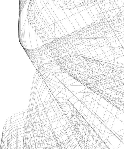 Lignes Dessin Abstraites Dans Concept Art Architectural Formes Géométriques Minimales — Image vectorielle