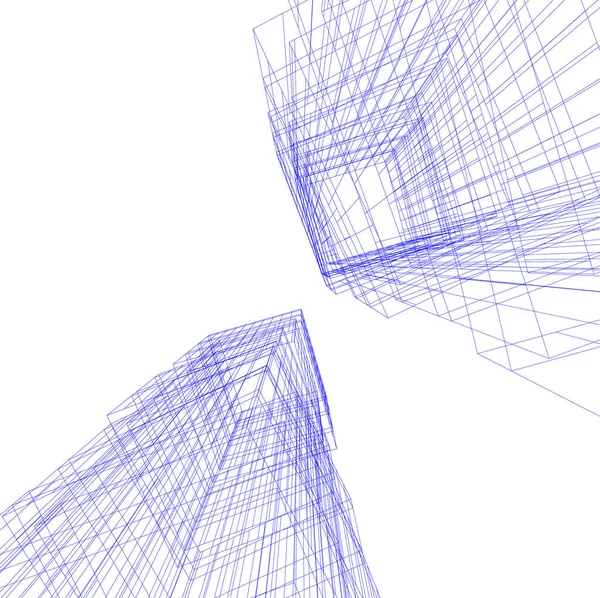 Líneas Abstractas Dibujo Concepto Arte Arquitectónico Formas Geométricas Mínimas — Archivo Imágenes Vectoriales