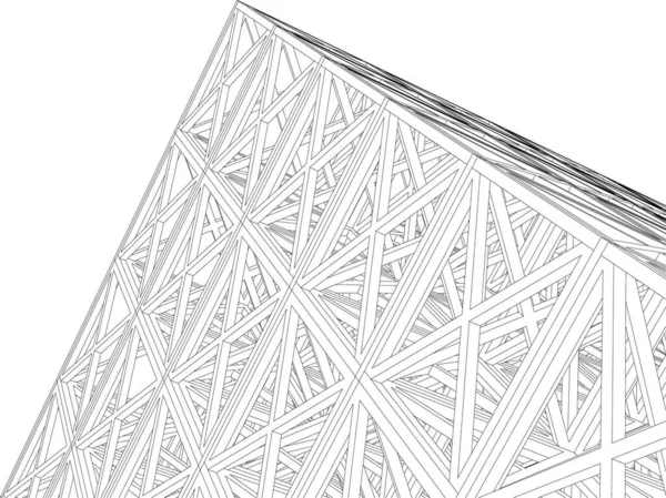 Abstracte Tekenlijnen Architectonisch Kunstconcept Minimale Geometrische Vormen — Stockvector