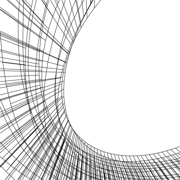 Líneas Abstractas Dibujo Concepto Arte Arquitectónico Formas Geométricas Mínimas — Archivo Imágenes Vectoriales