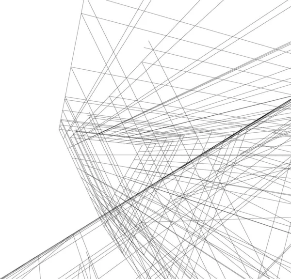 Linhas Abstratas Desenho Conceito Arte Arquitetônica Formas Geométricas Mínimas — Vetor de Stock