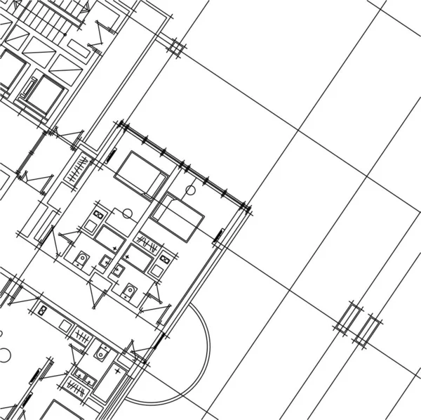 Abstracte Tekenlijnen Architectonisch Kunstconcept Minimale Geometrische Vormen — Stockvector