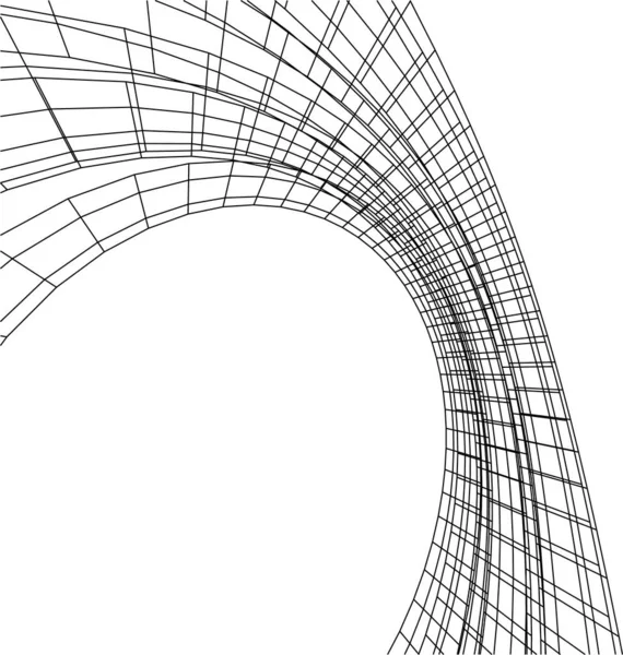 Linee Disegno Astratte Nel Concetto Arte Architettonica Forme Geometriche Minime — Vettoriale Stock