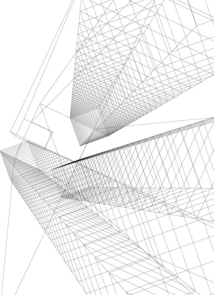 Linhas Abstratas Desenho Conceito Arte Arquitetônica Formas Geométricas Mínimas —  Vetores de Stock