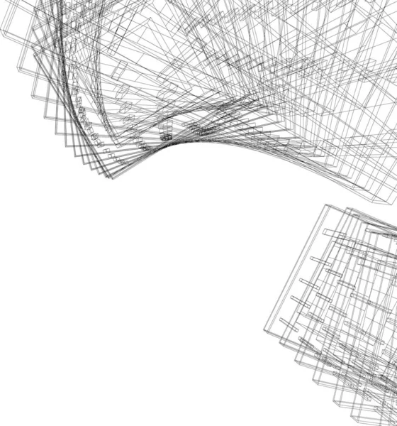 Abstracte Tekenlijnen Architectonisch Kunstconcept Minimale Geometrische Vormen — Stockvector