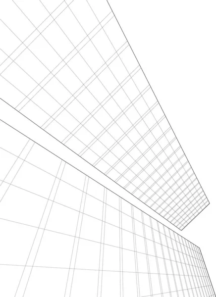 Abstracte Tekenlijnen Architectonisch Kunstconcept Minimale Geometrische Vormen — Stockvector