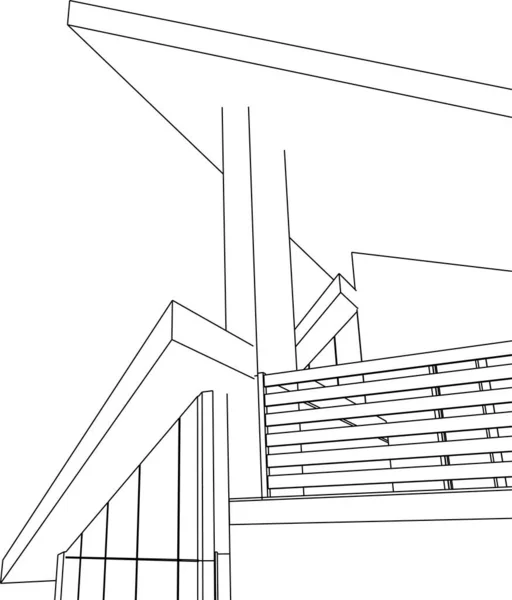 Formas Geométricas Mínimas Linhas Arquitetônicas — Vetor de Stock