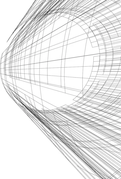 Linee Disegno Astratte Nel Concetto Arte Architettonica Forme Geometriche Minime — Vettoriale Stock