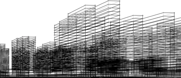 Абстрактные Чертежи Архитектурном Искусстве Минимальные Геометрические Формы — стоковый вектор