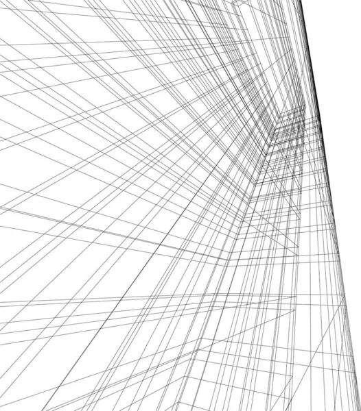 Lignes Dessin Abstraites Dans Concept Art Architectural Formes Géométriques Minimales — Image vectorielle