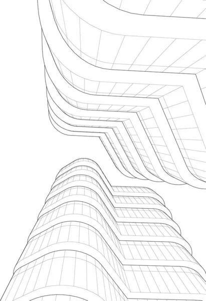 Abstracte Tekenlijnen Architectonisch Kunstconcept Minimale Geometrische Vormen — Stockvector