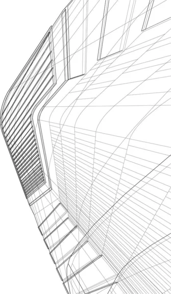 Abstrakcyjne Linie Rysunku Koncepcji Sztuki Architektonicznej Minimalne Kształty Geometryczne — Wektor stockowy