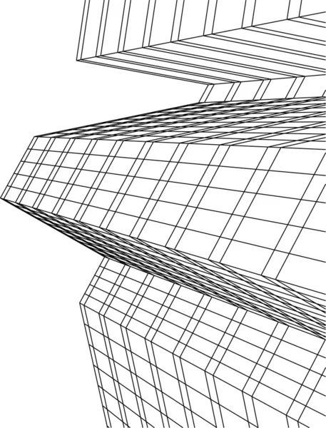 Mimari Sanat Konseptinde Soyut Çizgiler Minimum Geometrik Şekiller — Stok Vektör