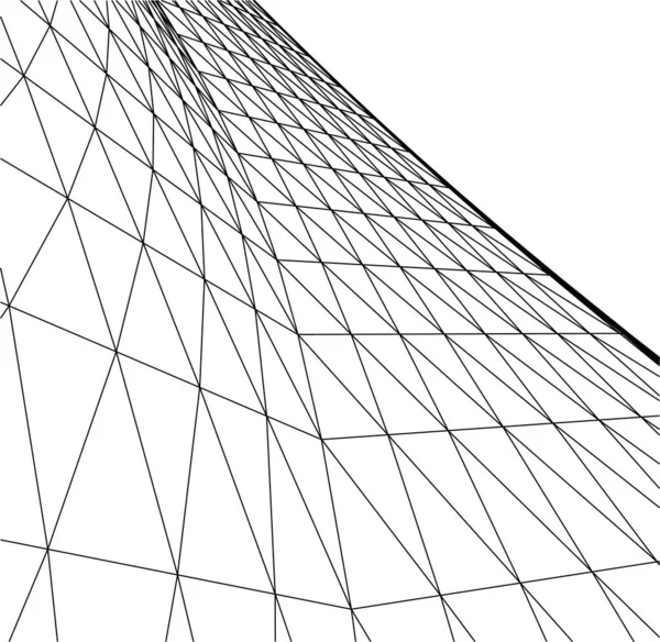 Abstrakte Zeichnungslinien Architektonischen Kunstkonzept Minimale Geometrische Formen — Stockvektor