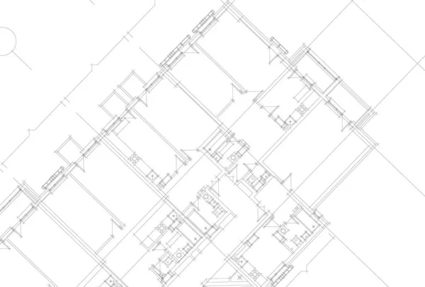 Líneas Abstractas Dibujo Concepto Arte Arquitectónico Formas Geométricas Mínimas — Archivo Imágenes Vectoriales