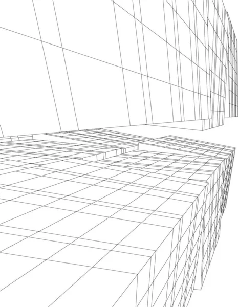 建築芸術の概念における抽象的な線や最小限の幾何学的形状 — ストックベクタ