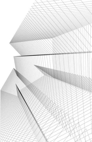 Lignes Dessin Abstraites Dans Concept Art Architectural Formes Géométriques Minimales — Image vectorielle