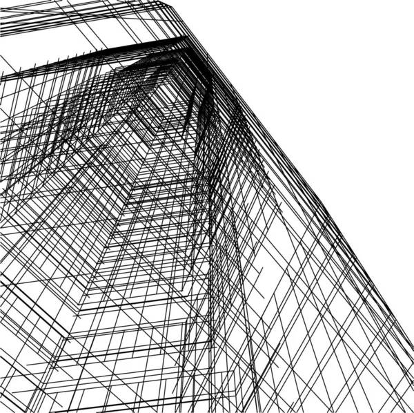 Linhas Abstratas Desenho Conceito Arte Arquitetônica Formas Geométricas Mínimas —  Vetores de Stock