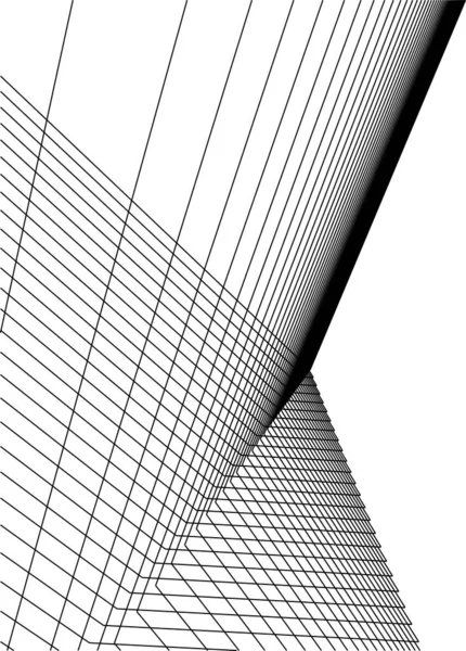 Elvont Rajzvonalak Építészeti Képzőművészetben Minimális Geometriai Formák — Stock Vector