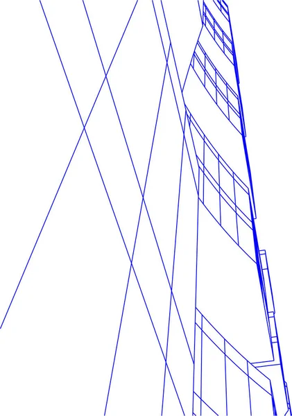 Abstraktní Kreslicí Čáry Architektonickém Pojetí Minimální Geometrické Tvary — Stockový vektor