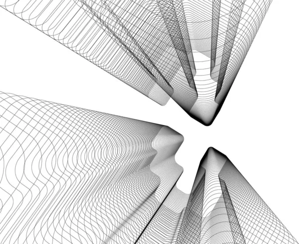 建築芸術の概念における抽象的な線や最小限の幾何学的形状 — ストックベクタ