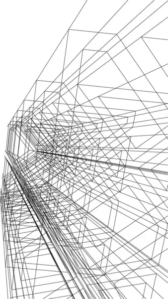 Abstraktní Kreslicí Čáry Architektonickém Pojetí Minimální Geometrické Tvary — Stockový vektor