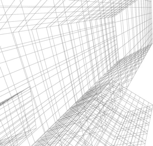 Abstracte Tekenlijnen Architectonisch Kunstconcept Minimale Geometrische Vormen — Stockvector