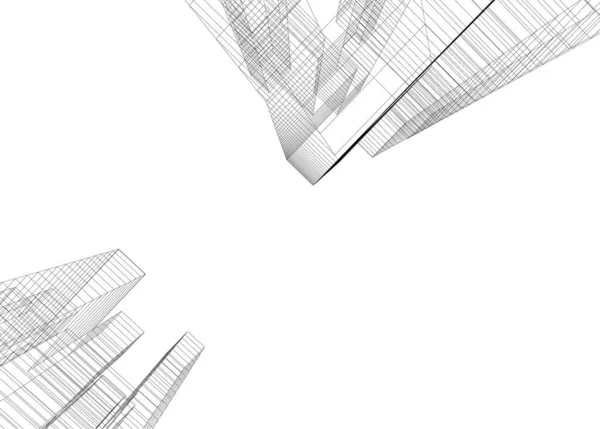 Linhas Abstratas Desenho Conceito Arte Arquitetônica Formas Geométricas Mínimas —  Vetores de Stock