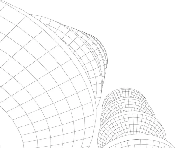 Linhas Abstratas Desenho Conceito Arte Arquitetônica Formas Geométricas Mínimas — Vetor de Stock