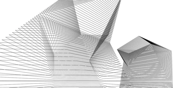 Abstracte Tekenlijnen Architectonisch Kunstconcept Minimale Geometrische Vormen — Stockvector