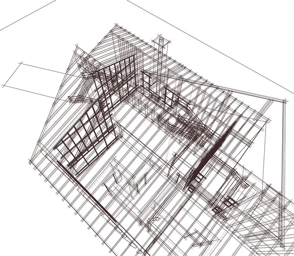 Lignes Dessin Abstraites Dans Concept Art Architectural Formes Géométriques Minimales — Image vectorielle