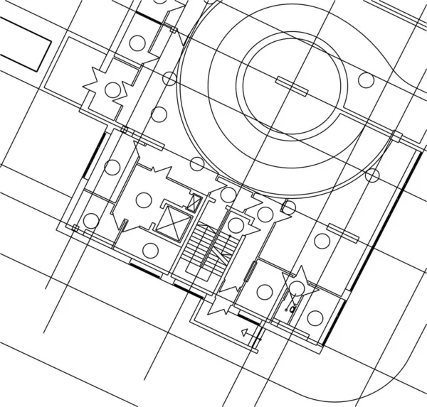 Abstracte Tekenlijnen Architectonisch Kunstconcept Minimale Geometrische Vormen — Stockvector